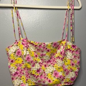 Forever 21‎ Floral Camisole - Pink, Yellow, White